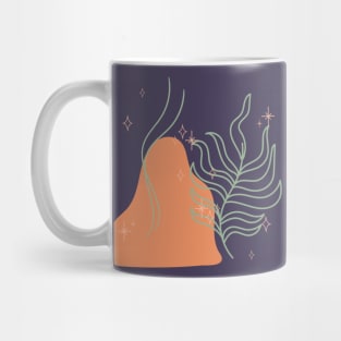 Abstract shapes stars and leaves digital design illustration Mug